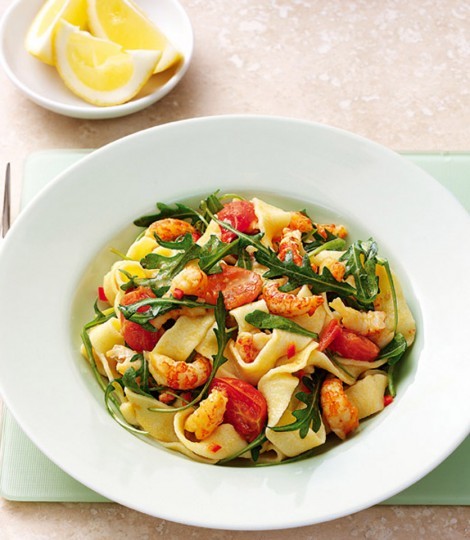 Crayfish and rocket saffron tagliatelle