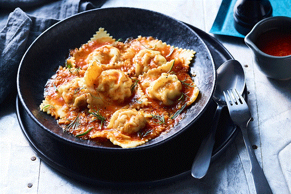 Crayfish ravioli
