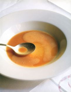 Crayfish soup with cider brandy