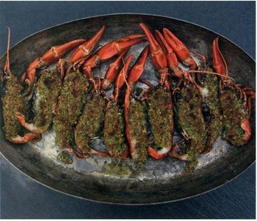Crayfish with hazelnut and pastis butter