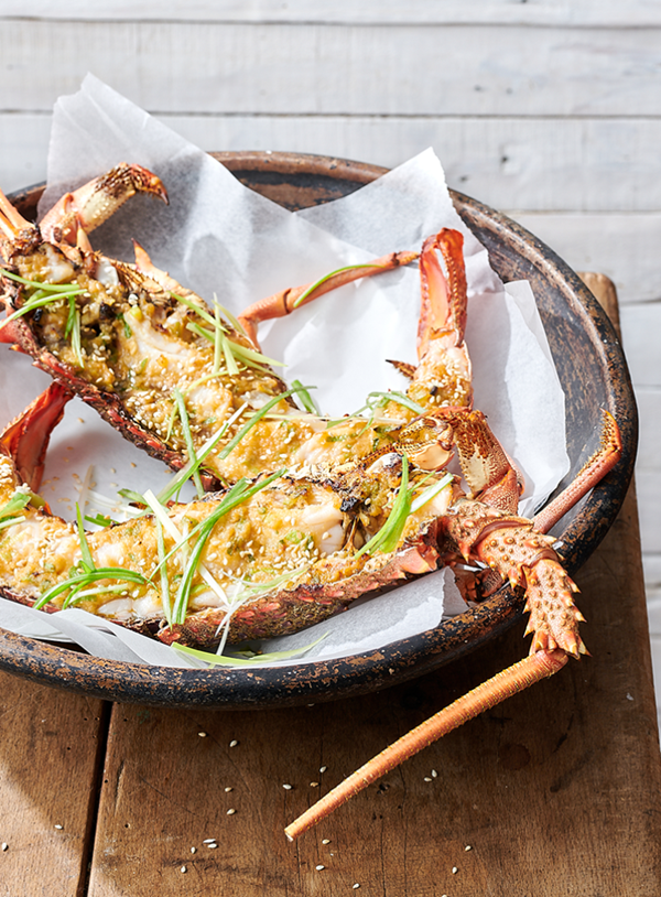 Crayfish with miso and spring onion butter