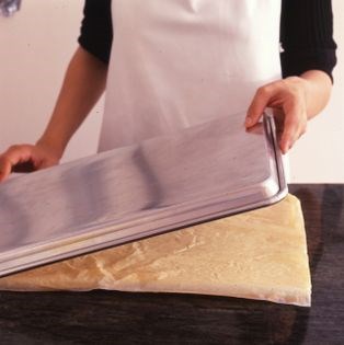 Cream and butter sheet cake