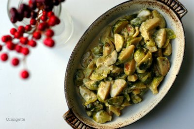 Cream-braised Brussels sprouts