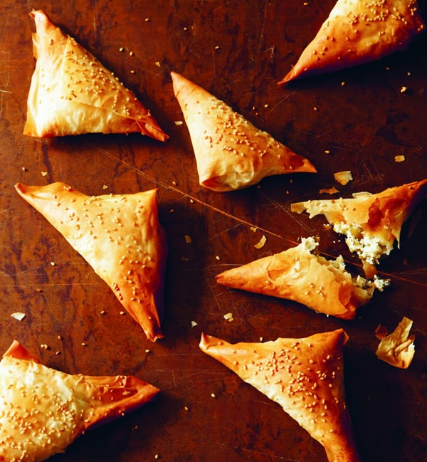 Cream cheese and olive parcels