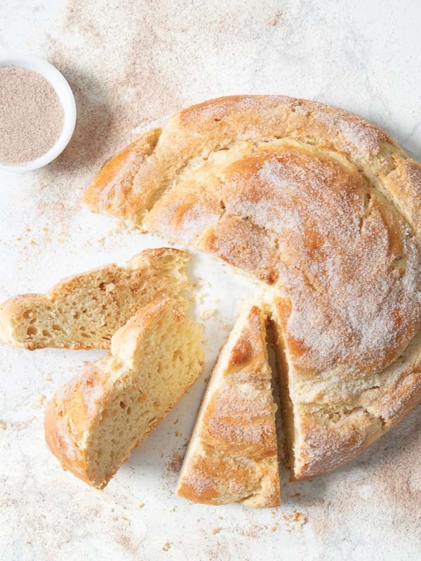 Cream cheese bread with cinnamon sugar