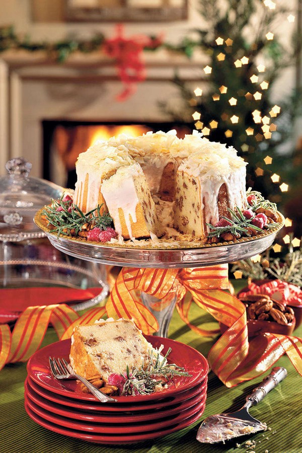 Cream cheese-coconut-pecan pound cake