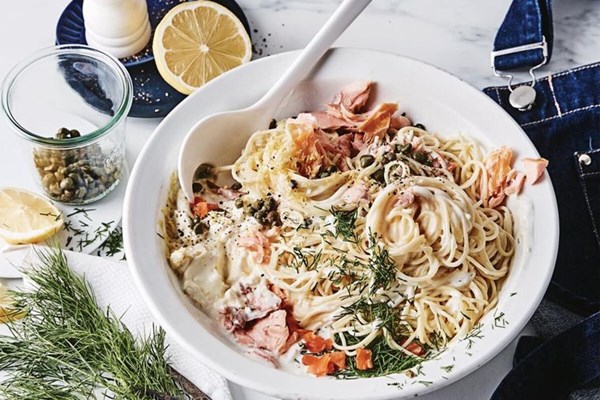 Cream cheese, smoked salmon and smoked trout sauce