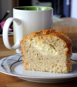 Cream cheese stuffed banana bundt cake