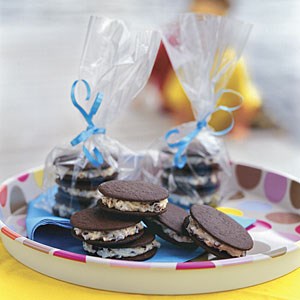 Cream-filled chocolate chip wafers