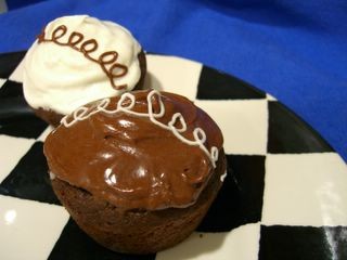 Cream-filled chocolate cupcakes