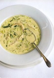Cream of chicken and leek soup