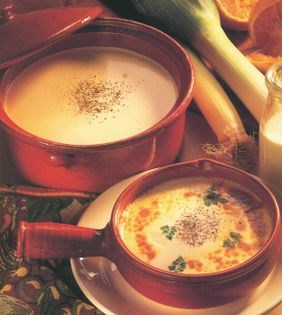 Cream of leek and orange soup