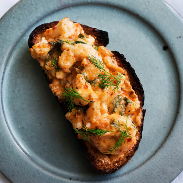 Creamed butter beans and spinach on toast