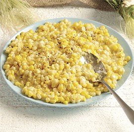 Creamed corn with shallots