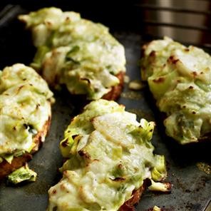 Creamed leeks and smoked haddock on toast
