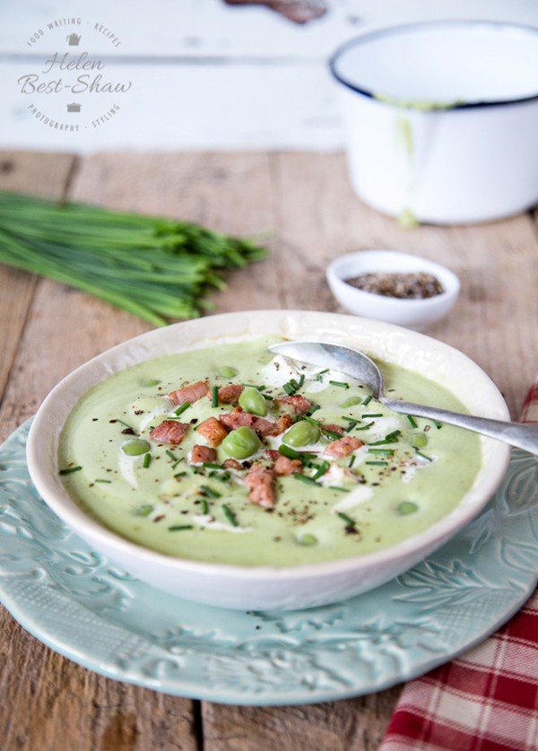 Creamed pea soup with leftover turkey