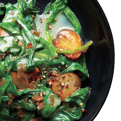 Creamed spinach and mushrooms
