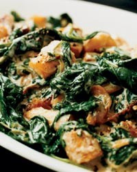 Creamed spinach and parsnips