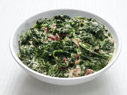 Creamed spinach with bacon