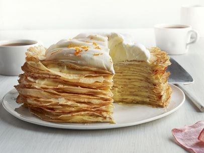 Creamsicle crêpe cake