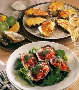 Creamy and salsa oysters