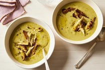 Creamy artichoke & green chile soup