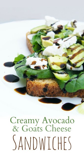 Creamy avocado & goats cheese sandwich