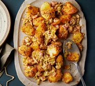 Creamy bacon & Brussels sprout roast potato topper