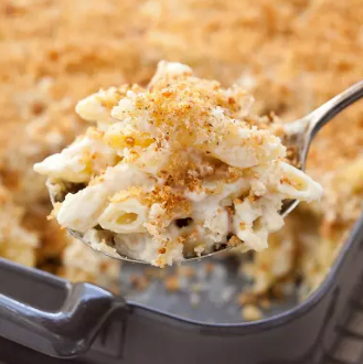 Creamy baked four-cheese pasta