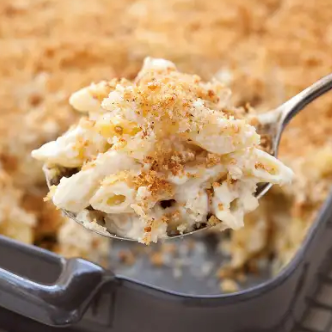 Creamy baked four-cheese pasta