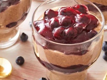 Creamy blueberry-millet parfaits [date paste]