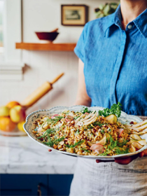 Creamy buttermilk salad with quick-pickled vegetables