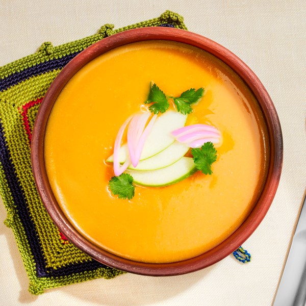 Creamy butternut squash and plantain soup