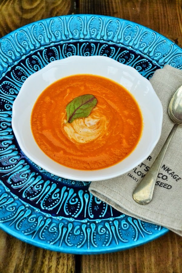 Creamy butternut squash and tomato soup