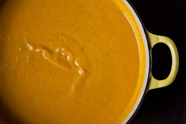 Creamy butternut squash soup with sherry