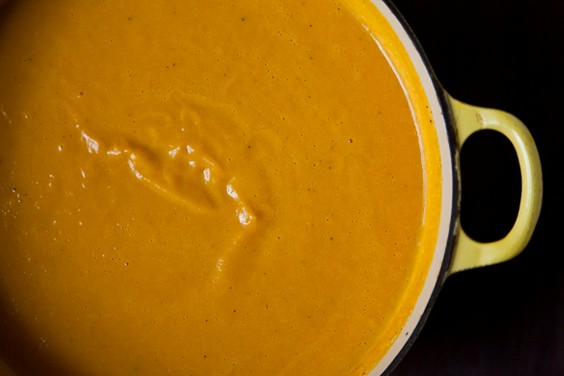 Creamy butternut squash soup with sherry