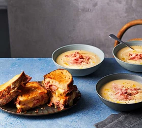 Creamy celeriac, mustard & ham hock soup