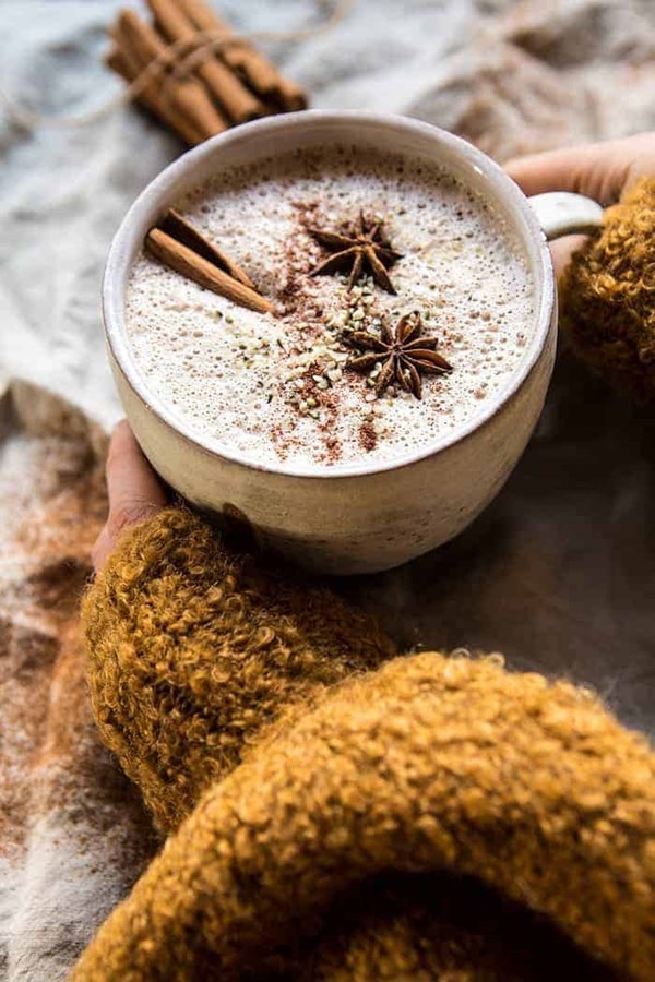 Creamy chai and hemp latte