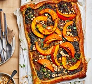 Creamy chard, squash & Parmesan tart