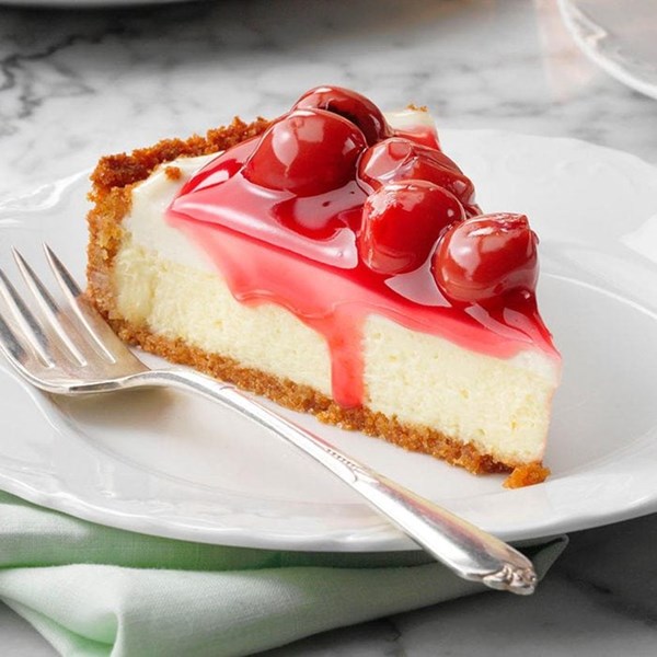 Creamy cherry cheesecake
