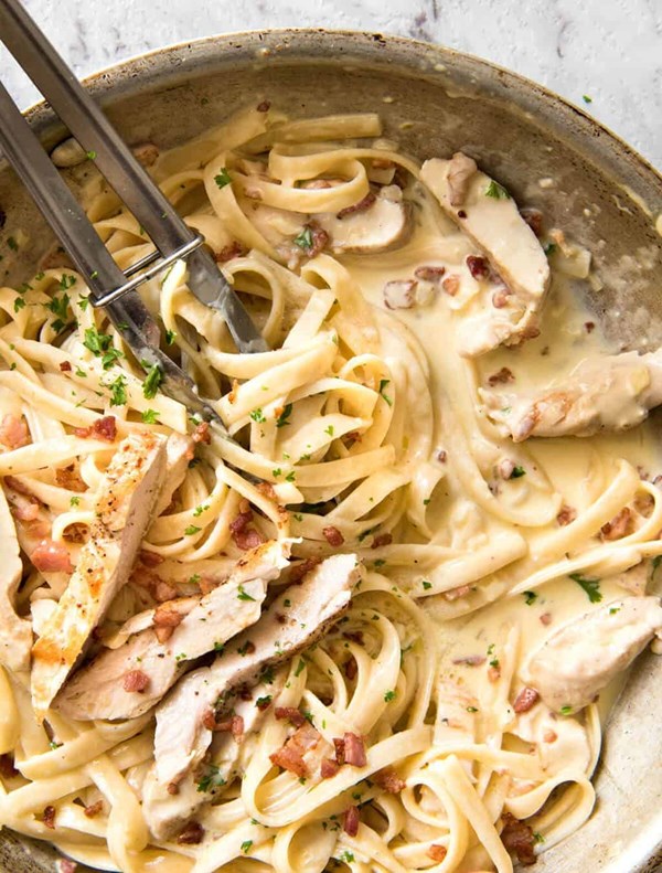 Creamy chicken and bacon pasta