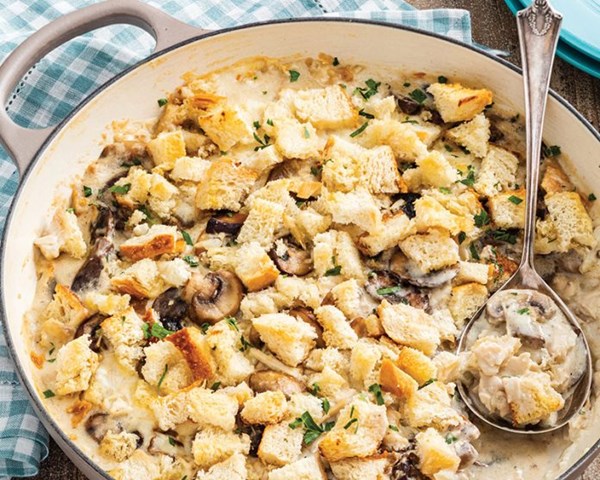 Creamy chicken and mushroom casserole