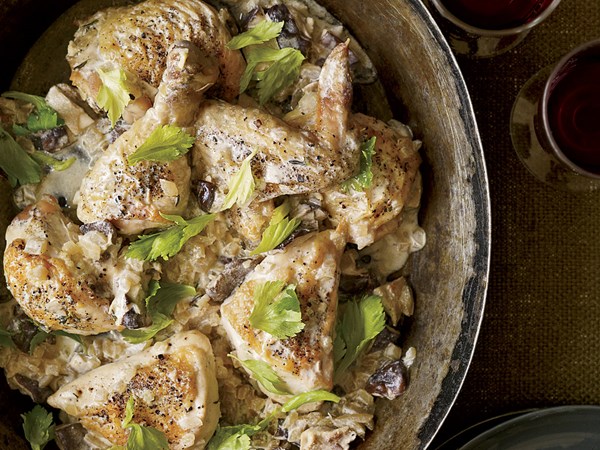 Creamy chicken-and-mushroom fricassee