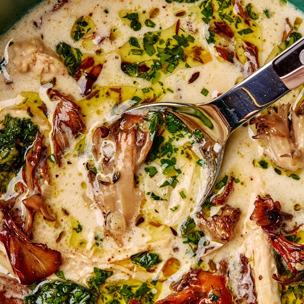 Creamy chicken and mushroom soup