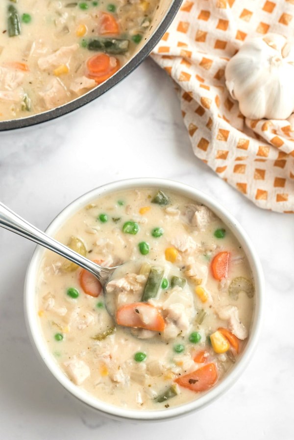 Creamy chicken and rice soup