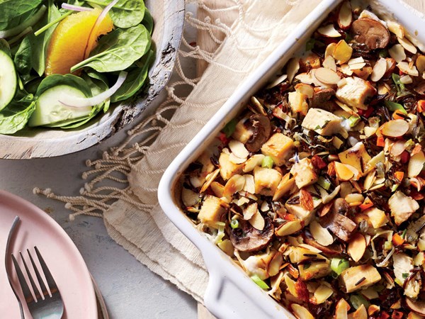 Creamy chicken-and-wild rice casserole