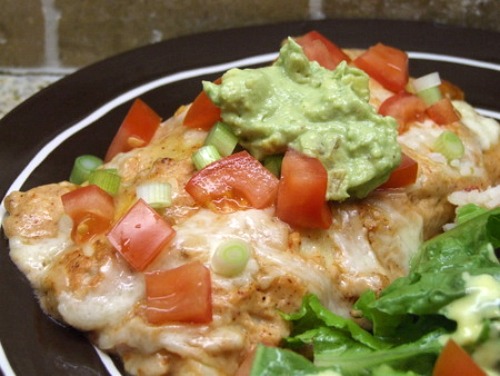 Creamy chicken enchiladas