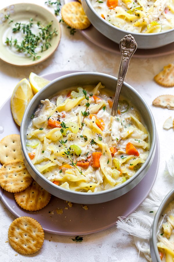 Creamy chicken noodle soup