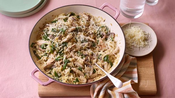 Creamy chicken orzo