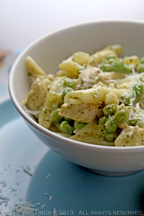 Creamy chicken, pea & pesto pasta recipe Eat Your Books